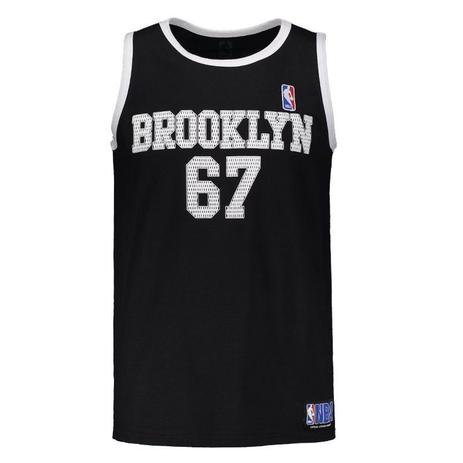 Regata Brooklyn Retro NBA - Preto/Branco Menor preço em Regata Brooklyn Retro NBA - Preto/Branco