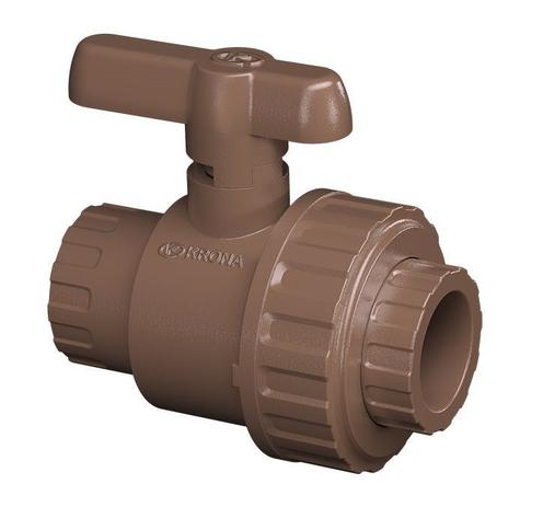 Registro Esfera PVC Soldável Cola com União De 32mm - Krona Menor preço em Registro Esfera PVC Soldável Cola com União De 32mm - Krona