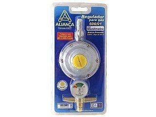 Registro Regulador Gás Manômetro 2kg Aliança 506/01 072032 - Fritania Menor preço em Registro Regulador Gás Manômetro 2kg Aliança 506/01 072032 - Fritania