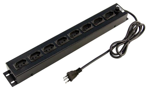 Regua com 8 Tomadas - com Filtro de linha - para Rack 19'' - 20A - Cabo 1,5m - Preto - Forceline 009 - Force Line Menor preço em Regua com 8 Tomadas - com Filtro de linha - para Rack 19'' - 20A - Cabo 1,5m - Preto - Forceline 009 - Force Line