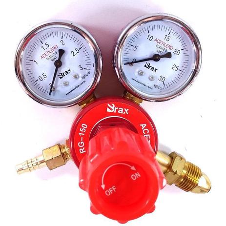 Regulador De Pressão Para Cilindro De Acetileno - RG-150 - BRAX Menor preço em Regulador De Pressão Para Cilindro De Acetileno - RG-150 - BRAX