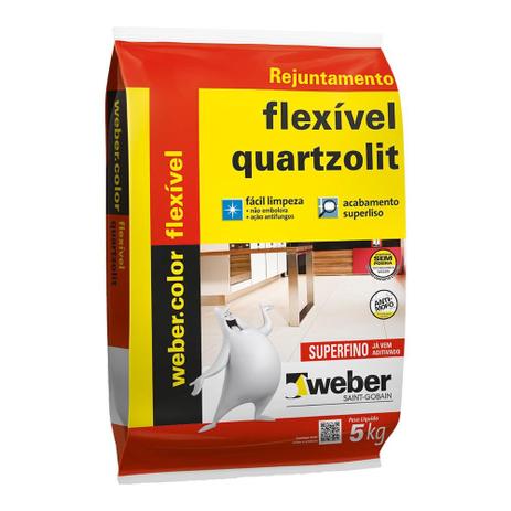 Rejunte flexivel corda 5kg - Quartzolit Menor preço em Rejunte flexivel corda 5kg - Quartzolit