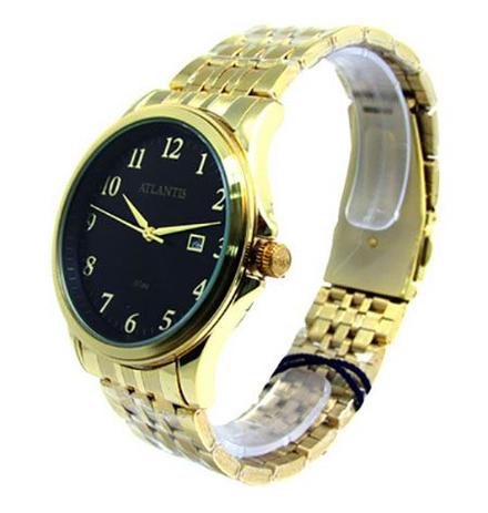 Relogio atlantis masculino g3440 dourado fundo preto Menor preço em Relogio atlantis masculino g3440 dourado fundo preto