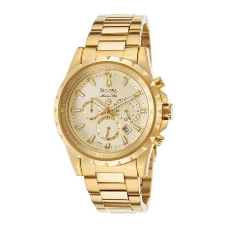 Relógio Bulova Masculino Ref: Wb30864x Cronógrafo Dourado Menor preço em Relógio Bulova Masculino Ref: Wb30864x Cronógrafo Dourado