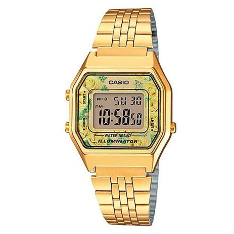 relogio dourado casio