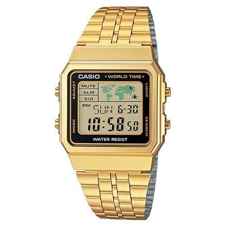 Relógio Casio Vintage World Time Dourado Unissex A500WGA-1DF Menor preço em Relógio Casio Vintage World Time Dourado Unissex A500WGA-1DF