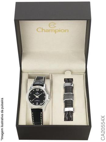 Relógio Champion Feminino CA20554X Couro Preto + Pulseira Menor preço em Relógio Champion Feminino CA20554X Couro Preto + Pulseira