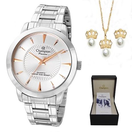 Relógio Champion Feminino CN29258D + Colar e Brincos Menor preço em Relógio Champion Feminino CN29258D + Colar e Brincos