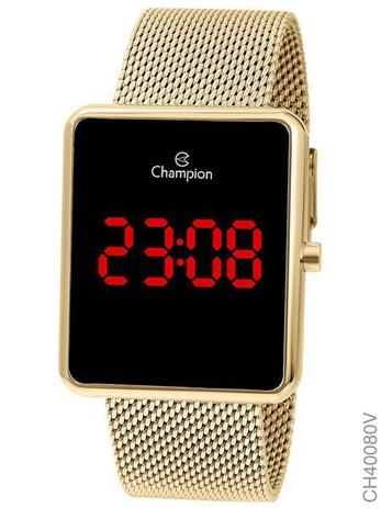 relogio digital dourado feminino