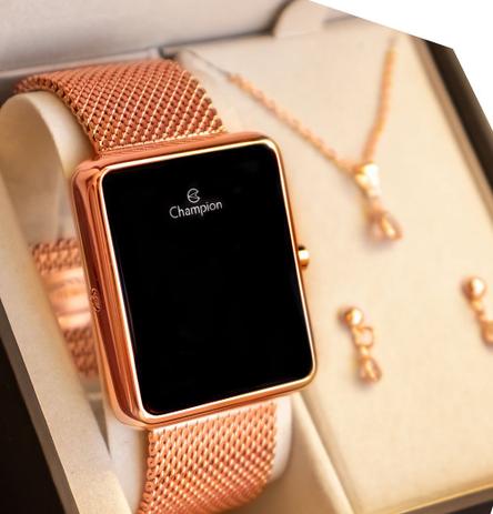 relogio feminino digital rose apple