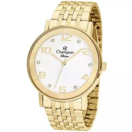 Relógio Champion Feminino Diva Dourado Cn26671h Menor preço em Relógio Champion Feminino Diva Dourado Cn26671h