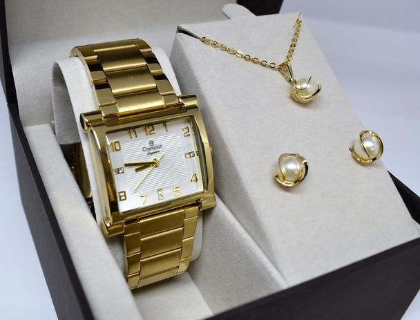 Relogio champion feminino dourado quadrado Clearance