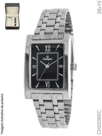 Relógio Champion Feminino Quadrado Ch22395C Prata Fundo Preto Menor preço em Relógio Champion Feminino Quadrado Ch22395C Prata Fundo Preto