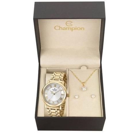 Relógio Champion Kit Feminino Aço Brinde Semijóia Cn29936w Menor preço em Relógio Champion Kit Feminino Aço Brinde Semijóia Cn29936w