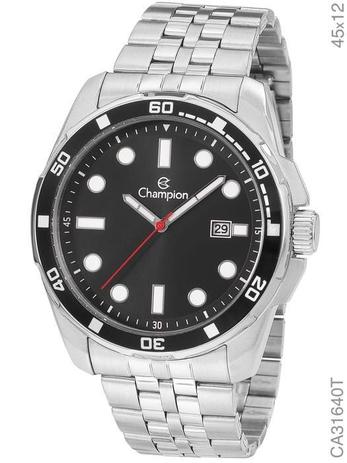 Relogio Champion Masculino Prata Calendario CA31640T Preto Menor preço em Relogio Champion Masculino Prata Calendario CA31640T Preto