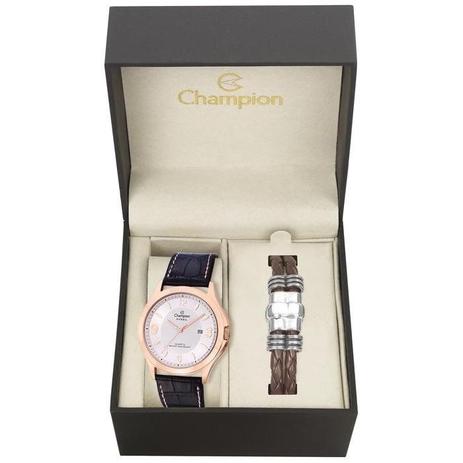 Relógio Champion Masculino Ref: Ca21222i Rosé + Pulseira Menor preço em Relógio Champion Masculino Ref: Ca21222i Rosé + Pulseira