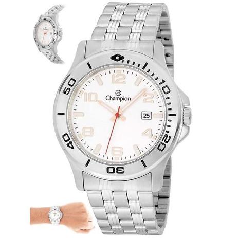 Relógio Champion Masculino Ref: Ca31542q Casual Prateado Menor preço em Relógio Champion Masculino Ref: Ca31542q Casual Prateado
