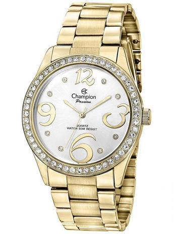 Relogio Champion Passion Feminino Dourado Strass CH24464H Menor preço em Relogio Champion Passion Feminino Dourado Strass CH24464H