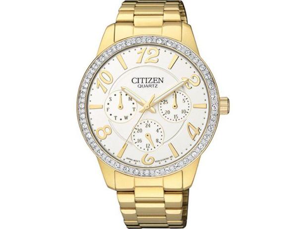 Relógio Citizen Feminino Ref: Tz28280h Multifunção Dourado Menor preço em Relógio Citizen Feminino Ref: Tz28280h Multifunção Dourado