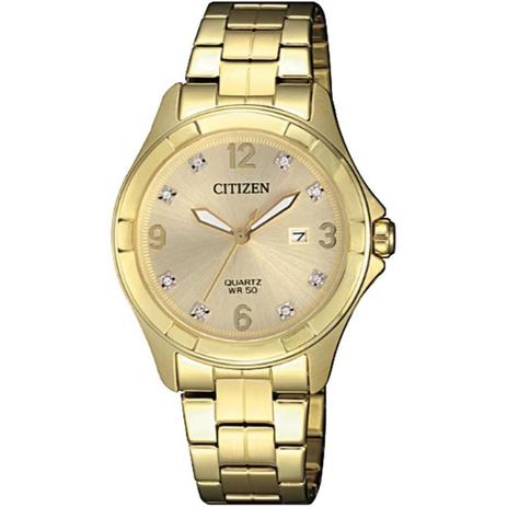 Relógio Citizen Feminino Ref: Tz28502g Social Dourado Menor preço em Relógio Citizen Feminino Ref: Tz28502g Social Dourado