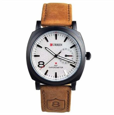 Relógio Curren 8139 Masculino Branco Couro Pronta Entrega Menor preço em Relógio Curren 8139 Masculino Branco Couro Pronta Entrega