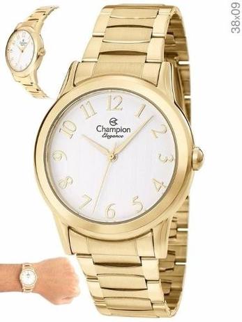 Relógio De Luxo Champion Dourado Feminino Cn26724w Menor preço em Relógio De Luxo Champion Dourado Feminino Cn26724w