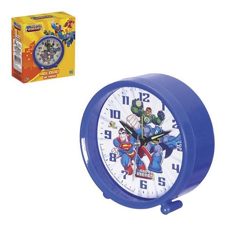 Relógio De Mesa Despertador Infantil - Dc Super Friends Azul - Artbrink Menor preço em Relógio De Mesa Despertador Infantil - Dc Super Friends Azul - Artbrink