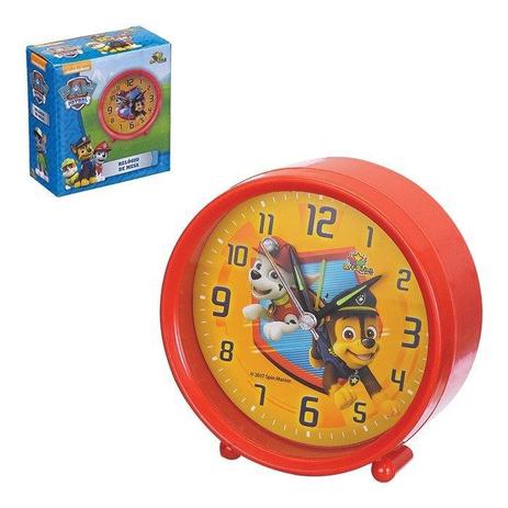 Relógio De Mesa Despertador Infantil Patrulha Canina Vermelho - Artbrink Menor preço em Relógio De Mesa Despertador Infantil Patrulha Canina Vermelho - Artbrink