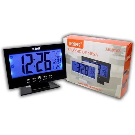 Relogio De Mesa Digital Calendário Despertador Preto - Lelong Menor preço em Relogio De Mesa Digital Calendário Despertador Preto - Lelong