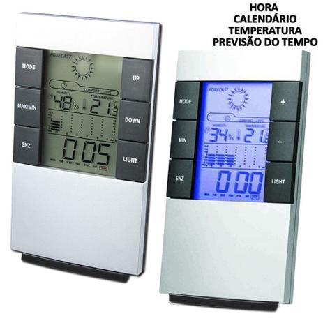 Relógio de Mesa Digital Despertador Previsão Tempo e Temperatura CBRN01149 - Commerce brasil é boa?