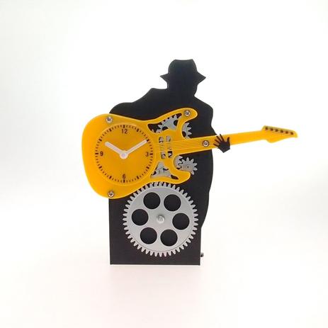 Relógio De Mesa Guitarra Preto/Amarelo Plástico 22x22 Cm - Kit gil Menor preço em Relógio De Mesa Guitarra Preto/Amarelo Plástico 22x22 Cm - Kit gil