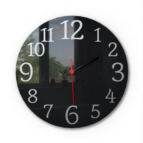 Relogio De Parede Black Piano Aco Escovado Sala Cozinha Visual Laser Relogio Despertador De Parede Magazine Luiza