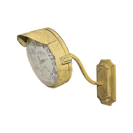 Relógio de Parede de Ferro Amarelo Tipo Sinal - Goods br Menor preço em Relógio de Parede de Ferro Amarelo Tipo Sinal - Goods br