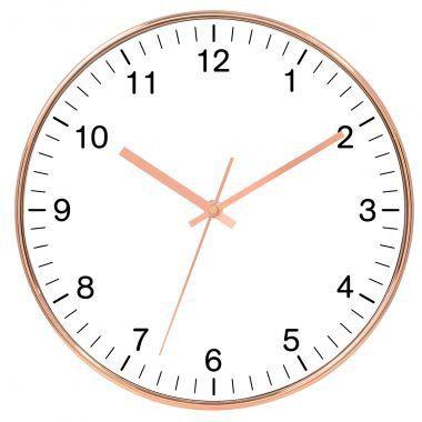 Relogio de parede de plastico cobre e branco 30cm x 4cm - Btc decor Menor preço em Relogio de parede de plastico cobre e branco 30cm x 4cm - Btc decor