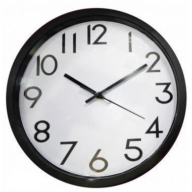 Relogio de parede de plastico preto e branco 30cm x 4cm - Btc decor Menor preço em Relogio de parede de plastico preto e branco 30cm x 4cm - Btc decor