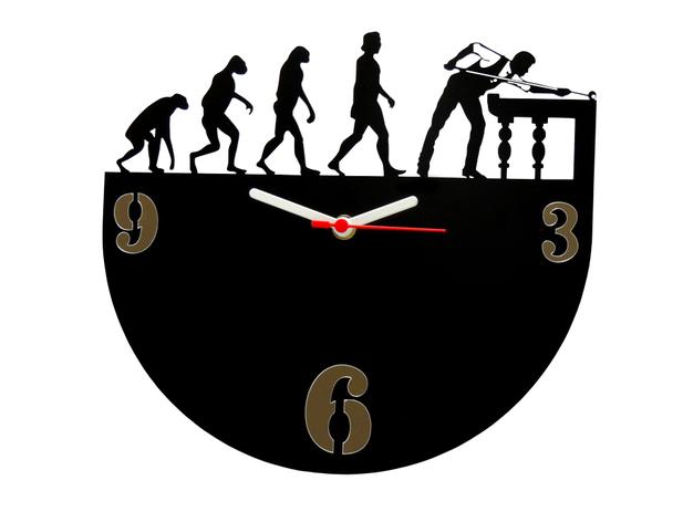 Relógio de Parede Decorativo - Modelo Evolução para o Bilhar - Me criative Menor preço em Relógio de Parede Decorativo - Modelo Evolução para o Bilhar - Me criative