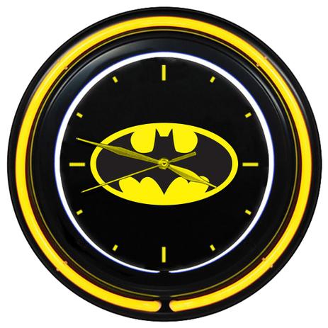 Relógio de Parede Dupla Neon Plástico e Vidro - DC Comics - Logo do Batman - Metrópole Menor preço em Relógio de Parede Dupla Neon Plástico e Vidro - DC Comics - Logo do Batman - Metrópole
