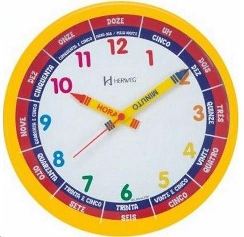 Relógio De Parede Educativo Didático Infantil. Ref - 6690- Amarelo - Herweg Menor preço em Relógio De Parede Educativo Didático Infantil. Ref - 6690- Amarelo - Herweg