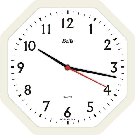 Relogio de Parede Oitavado Branco 22CM Bellas - Bells Menor preço em Relogio de Parede Oitavado Branco 22CM Bellas - Bells