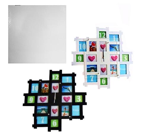 Relogio de parede vidro com porta retrato para 16 fotos 54cm - Fu xing Menor preço em Relogio de parede vidro com porta retrato para 16 fotos 54cm - Fu xing