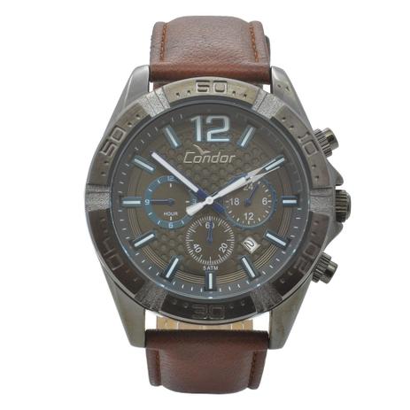 Relógio de Pulso Condor Masculino com Pulseira de Couro COVD33AS/2P - Grafite e Marrom Menor preço em Relógio de Pulso Condor Masculino com Pulseira de Couro COVD33AS/2P - Grafite e Marrom