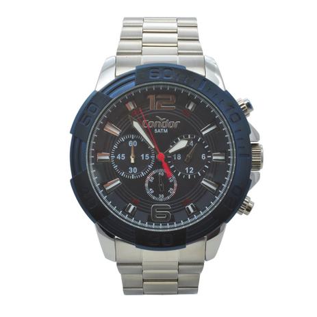 Relógio de Pulso Condor Masculino COVD54BA/3A - Prata e Azul Menor preço em Relógio de Pulso Condor Masculino COVD54BA/3A - Prata e Azul