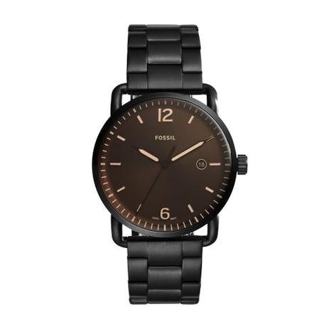 Relógio de Pulso Fossil Masculino Commuter The 3H Date FS5277/4MN - Grafite Menor preço em Relógio de Pulso Fossil Masculino Commuter The 3H Date FS5277/4MN - Grafite
