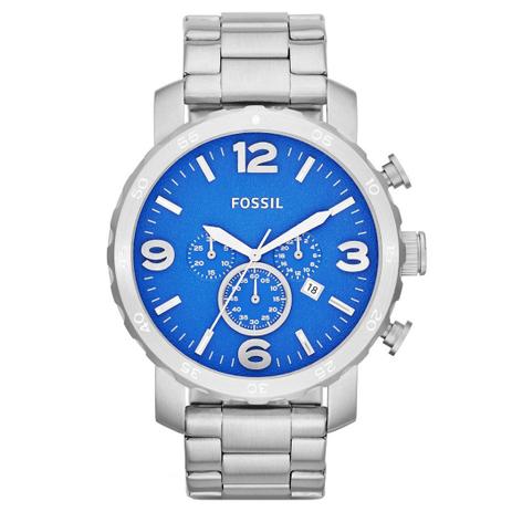 Relógio de Pulso Fossil Nate Chronograph Masculino JR1445/1AN - Prata Menor preço em Relógio de Pulso Fossil Nate Chronograph Masculino JR1445/1AN - Prata