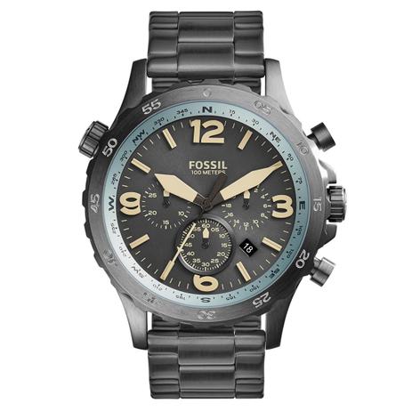 Relógio de Pulso Fossil Nate Masculino JR1517/1CN - Chumbo Menor preço em Relógio de Pulso Fossil Nate Masculino JR1517/1CN - Chumbo