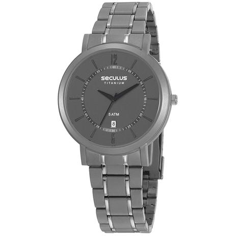 Relógio de Pulso Seculus Unissex Titanium 23682G0SVNT2 - Cinza Menor preço em Relógio de Pulso Seculus Unissex Titanium 23682G0SVNT2 - Cinza