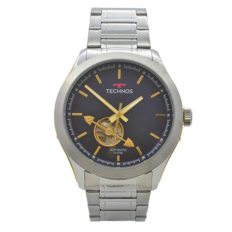 Relógio de Pulso Technos Masculino Automático 82SOAE/1A - Prata Menor preço em Relógio de Pulso Technos Masculino Automático 82SOAE/1A - Prata