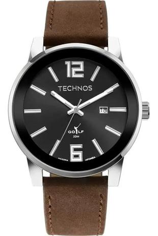 Relógio de Pulso Technos Social Pulseira de Couro Marrom Prata Masculino  Golf 2115MXB/0P - Relógio Masculino - Magazine Luiza