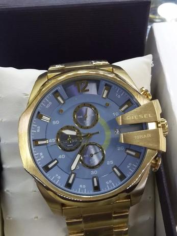 Relogio Diesel DZ4369 Dourado Fundo Azul Claro Menor preço em Relogio Diesel DZ4369 Dourado Fundo Azul Claro