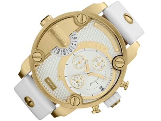 Relógio Diesel Dz7273 Little Daddy Branco Gold Menor preço em Relógio Diesel Dz7273 Little Daddy Branco Gold